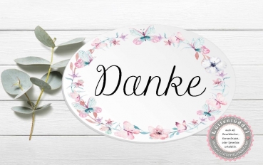 Preview: zauberhaftes ovales Türschild Schmetterlinge mit Wunschname - Kinderzimmer, zur Einschulung, Geburtstag, Taufe, Lüttentüddel®